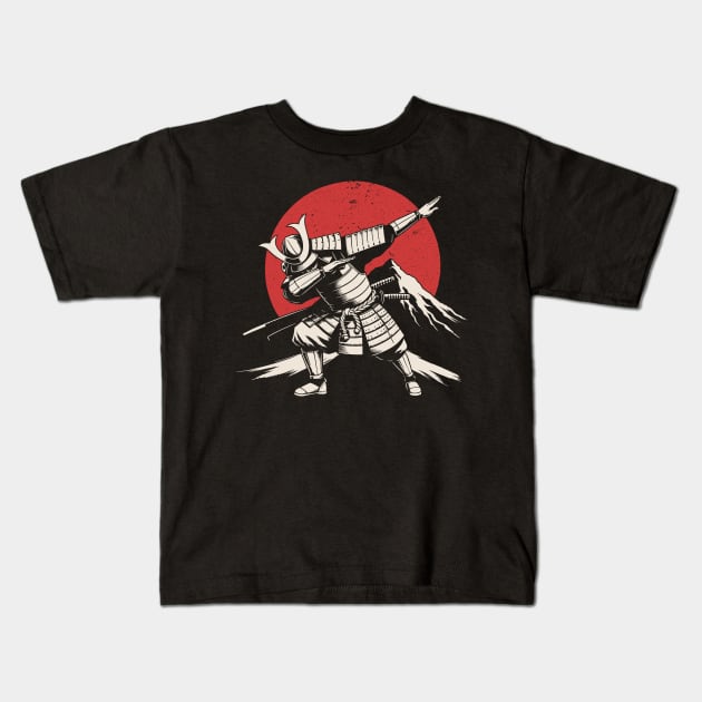 Dabbing Samurai Warrior Kids T-Shirt by Yopi